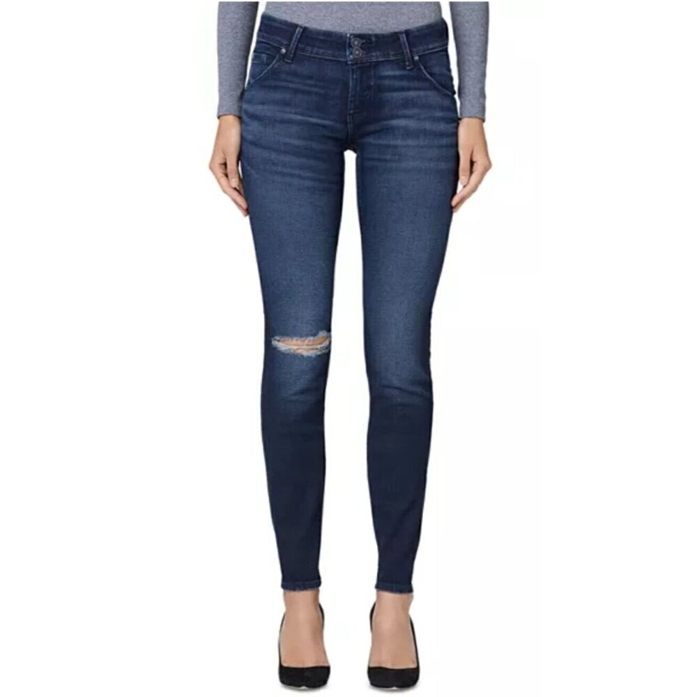 New Hudson Collin Mid Rise Skinny Jean Womens 24 Campus Blue